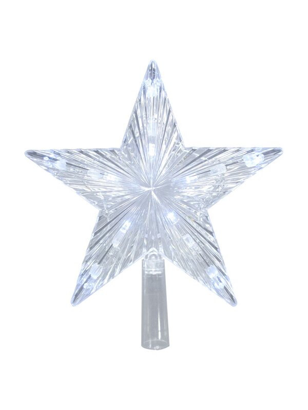 Cool White LED 3D Star Tree Top Decoration - 22cm