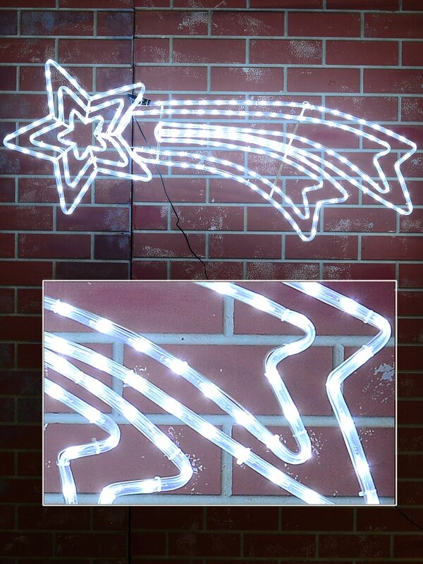 Cool White LED Shooting Christmas Star Rope Light Display Silhouette - 1.2m — image 4
