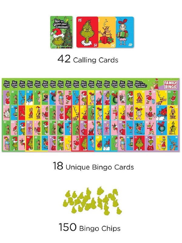 Dr. Seuss How The Grinch Stole Christmas! Family Bingo Game - 2 to 18 Players — image 3