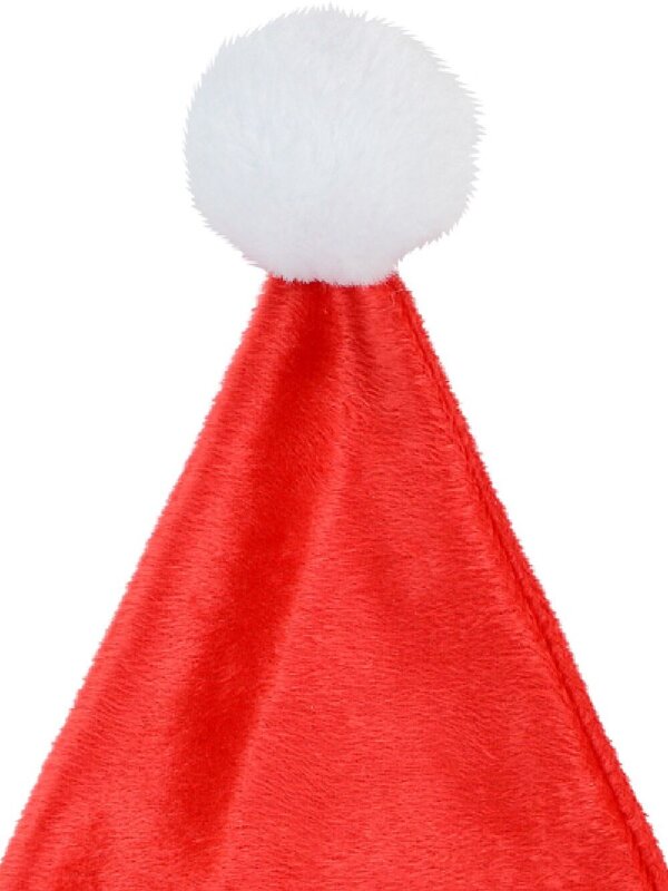 Embroidered Soft Plush Traditional Christmas Santa Hat - One Size Fits Most — image 3