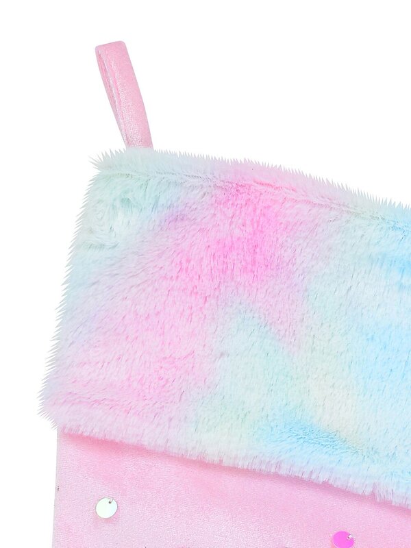 Fabulous Unicorn, Rainbow & Star Applique Velvet Christmas Stocking - 48cm — image 2
