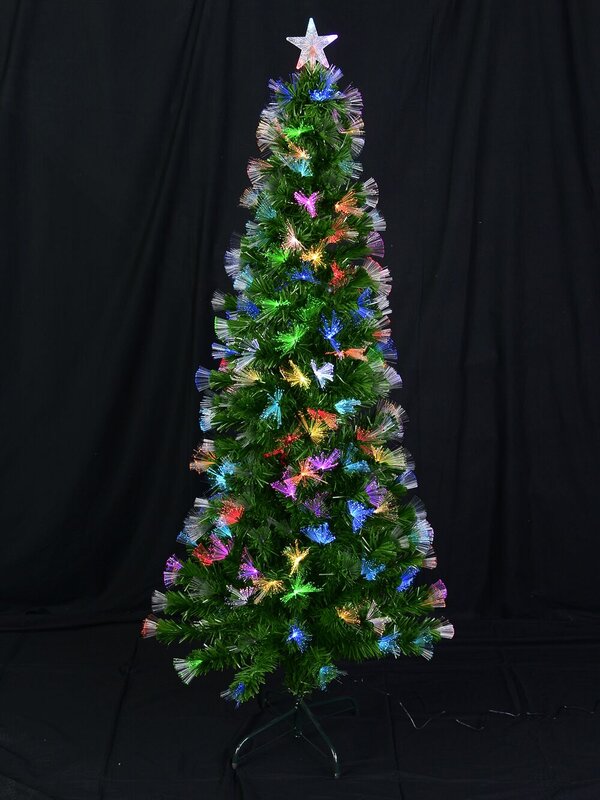 Fibre Optic Christmas Tree with Colour Changing LED Star - 1.8m