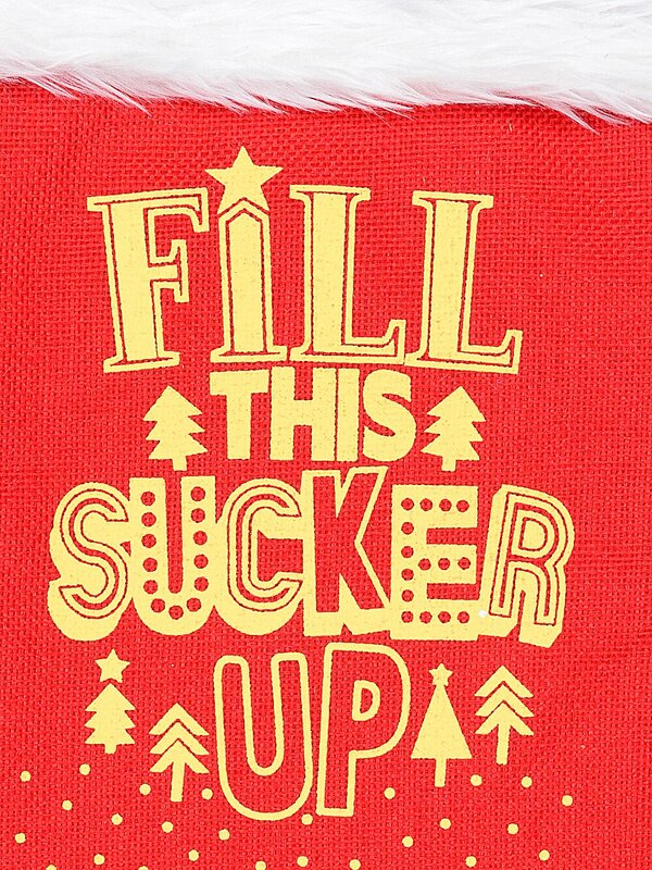 Fill This Sucker Up Red Hessian Christmas Stocking With Faux Fur Cuff | 40cm — image 4
