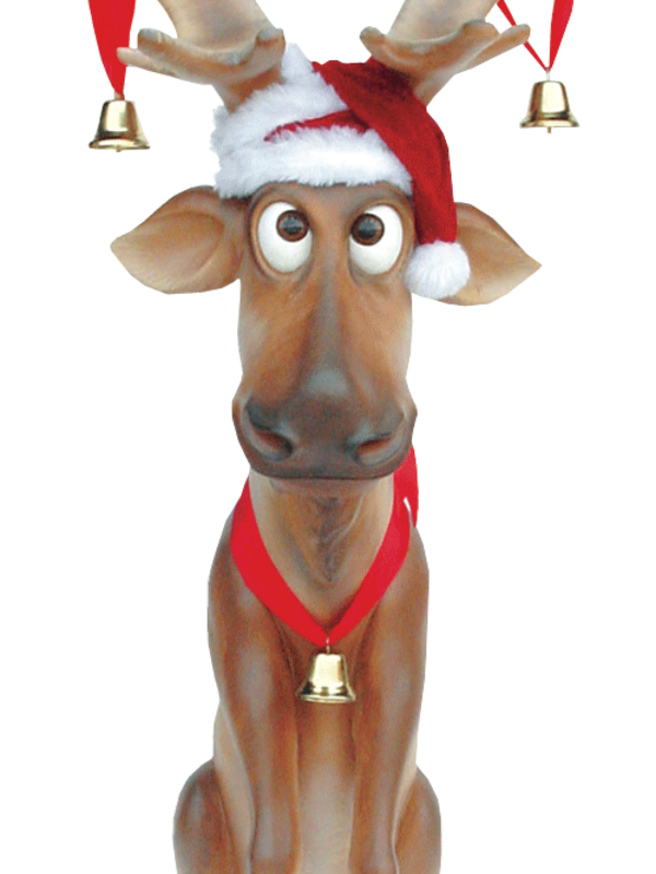 Funny Sitting Life Size Christmas Reindeer Resin Decor Ornament - 1.4m — image 3