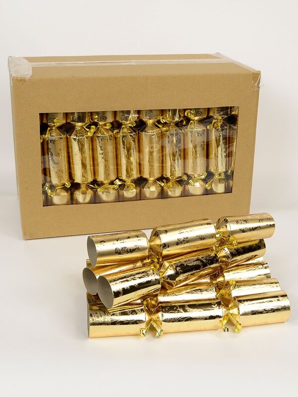Gold Fleur De Lis Pattern On Shiny Gold Christmas Cracker Bon Bons - 50 x 28cm — image 4
