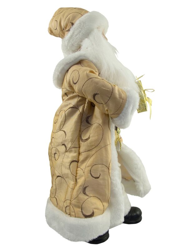 Gold & Ivory Suit Standing Decorative Santa With Gifts - 46cm — image 2