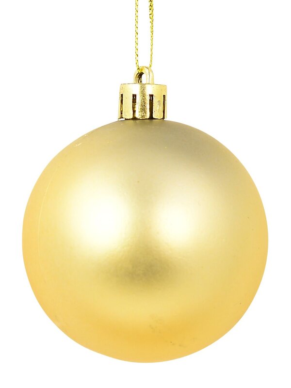 Gold Matte, Metallic & Glittered Baubles - 12 x 60mm