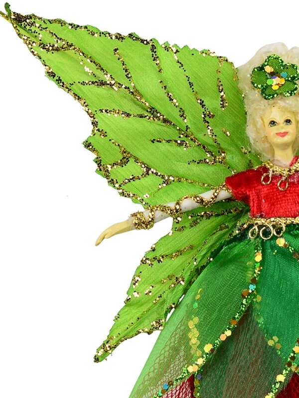 Green Dress & Wings Christmas Fairy Hanging Ornament - 18cm — image 3