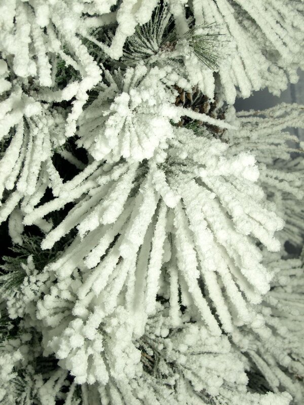 Heavily Flocked Alpine Christmas Tree With Pine Cones - 2.3m — image 3