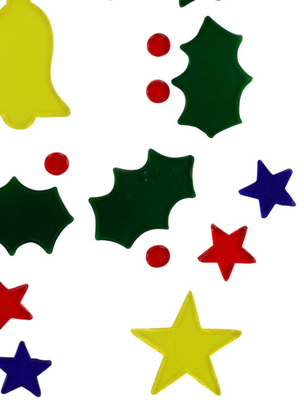 Holly Wreath, Bell & Stars Gel Christmas Window Cling Decoration - 23cm — image 3