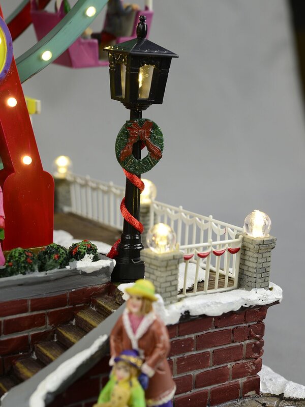 Illuminated, Animated & Musical Ride The Starburst Ferris Wheel Scene - 30cm