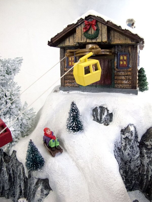 Illuminated, Animated & Musical Winter Resort Village Scene Ornament - 66cm — image 5