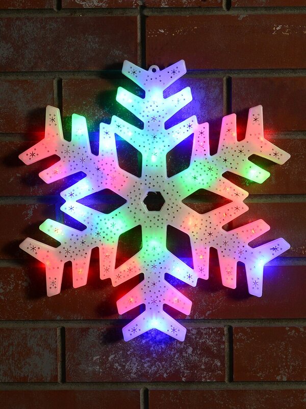 Illuminated Multi Colour LED Stellar Snowflake Silhouette - 39cm — image 5