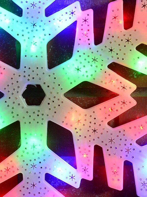 Illuminated Multi Colour LED Stellar Snowflake Silhouette - 39cm — image 4