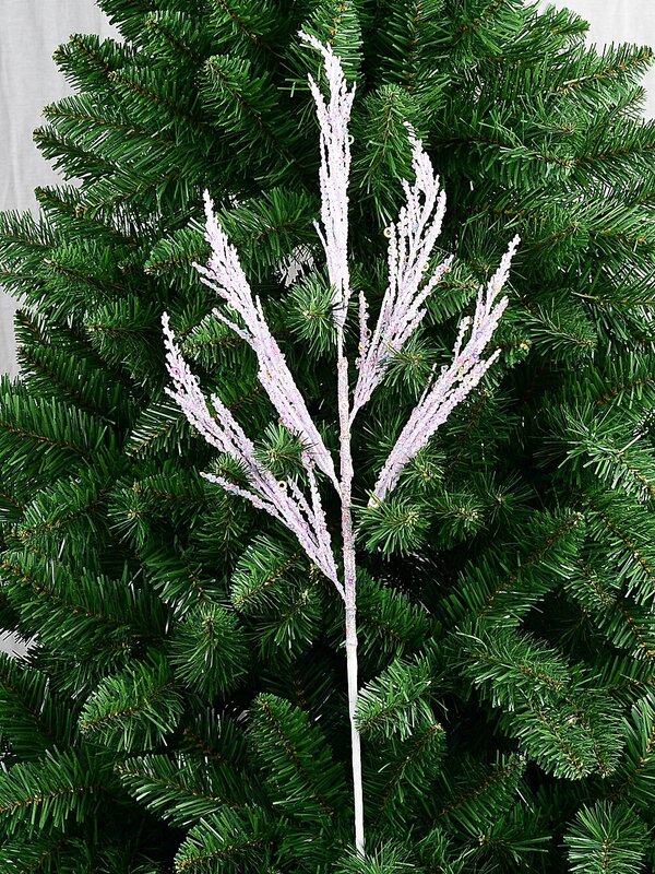 Iridescent Pastel Sequin & Glitter Norfolk Pine Long Christmas Stem | 75cm — image 3