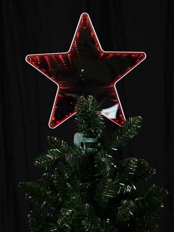 Large Red LED Infinity Mirror Star Christmas Tree Topper | 25cm — image 4