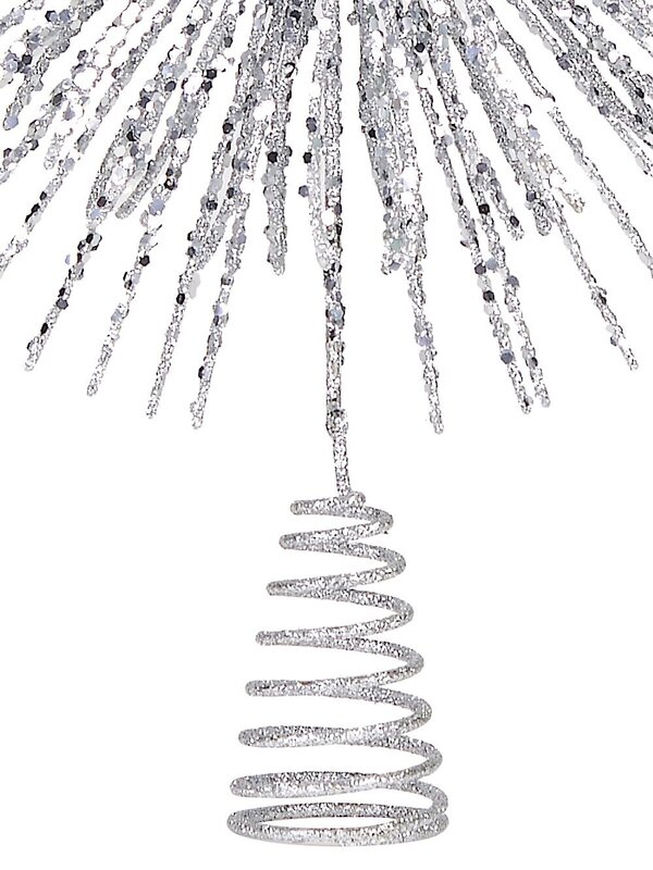 Large Silver Glitter Starburst Christmas Tree Topper | 38cm — image 4