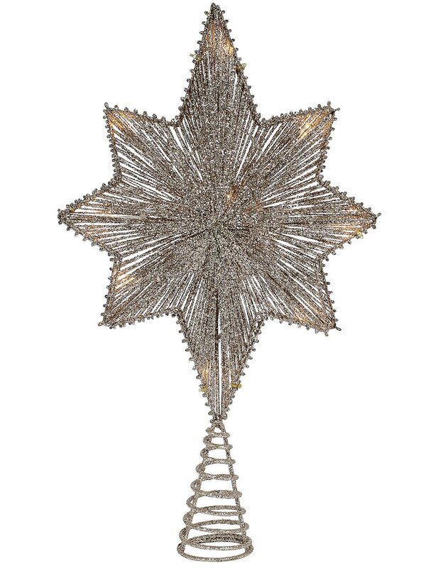 Large Warm White LED Champagne Star Of Bethlehem Tree Topper | 42cm — image 3