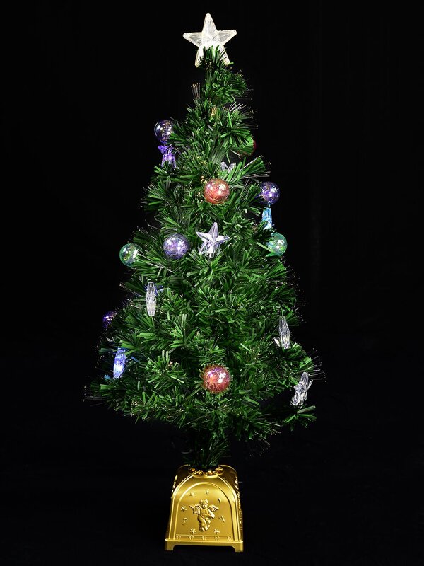 LED Star & Bauble Fibre Optic Tree - 1.5m