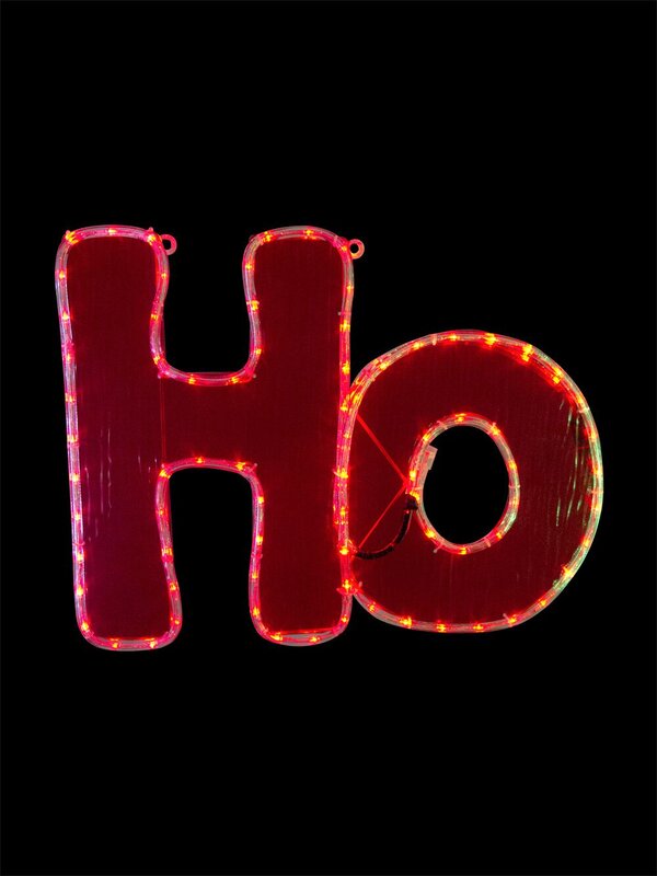 LED White Red & Green Ho Ho Ho Rope Light Motif - 1.4m — image 4