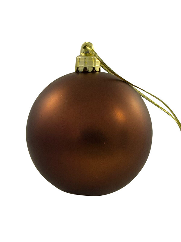 Matt & Textured Chocolate Baubles - 6 x 60mm