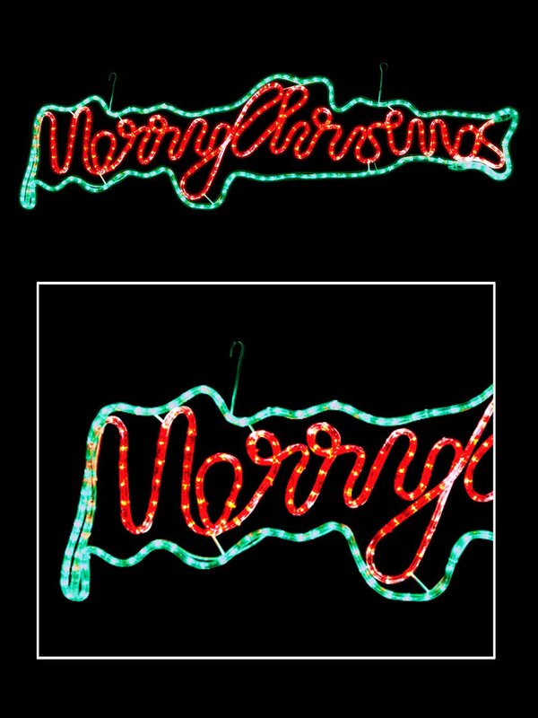 Merry Christmas With Border LED Rope Light Silhouette - 1.5m — image 2