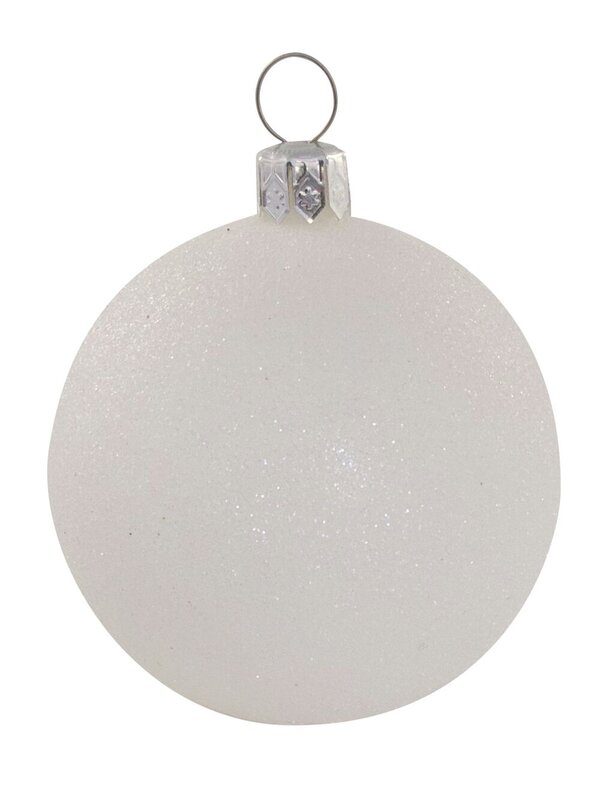 Metallic, Matt & Glittered, Silver & Flocked White Baubles - 20 x 60mm