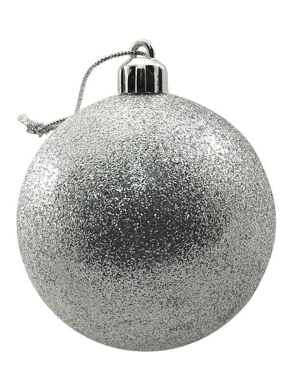 Metallic, Matte, Glitter & Pearl Silver Baubles - 16 x 60mm
