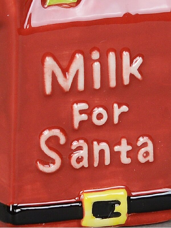 Milk Jug & Cookie Plate For Santa Ceramic Christmas Ornament - 2 Piece Set — image 3