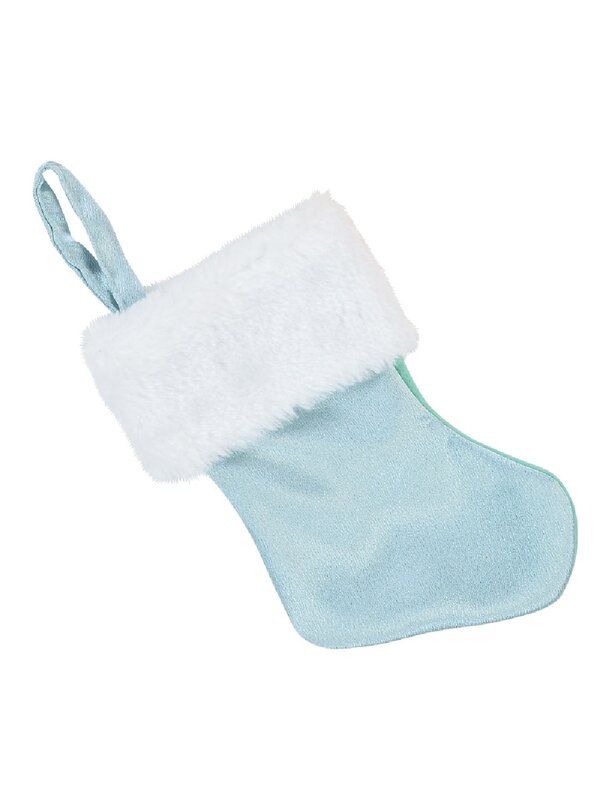 Mini Pastel Blue & Pink With Faux Fur Cuff Stocking Decorations - 4 x 16cm — image 3