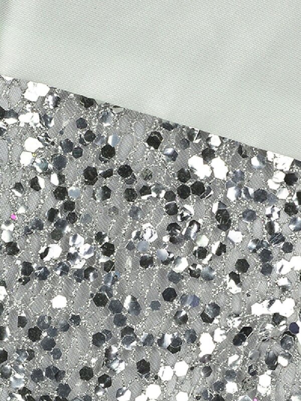 Mini Silver Sequin Christmas Stocking Hanging Decorations - 6 x 15cm — image 3