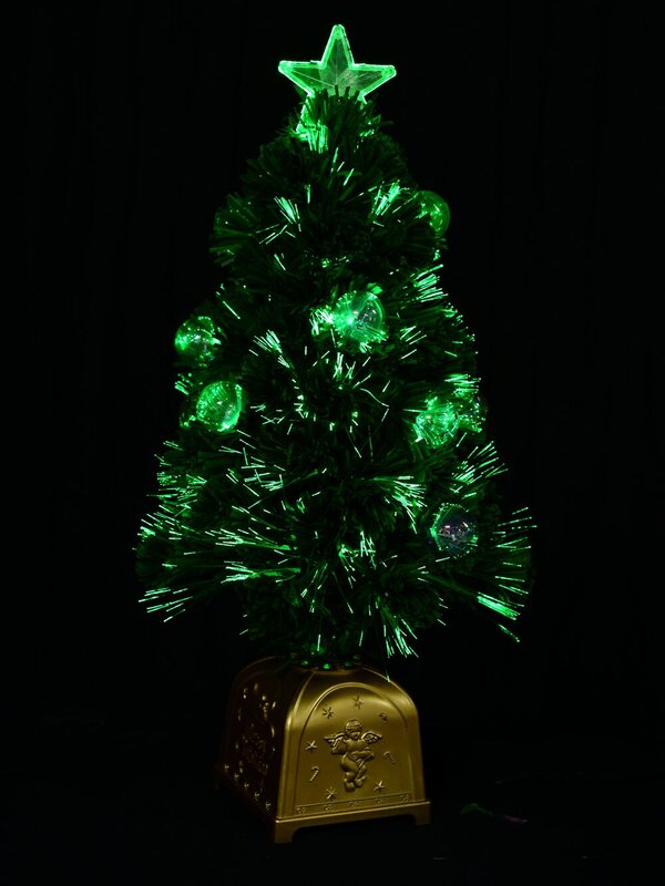 Multi Colour Fibre Optic Christmas Tree With 12 Baubles & 60 Tips - 60cm — image 4
