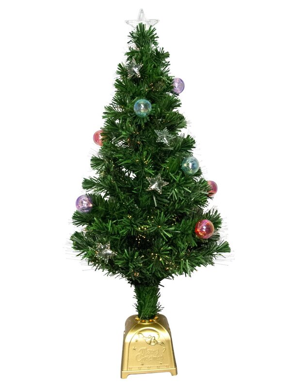 Multi Colour Fibre Optic Christmas Tree with Baubles, Stars & 150 Tips - 1.2m — image 4