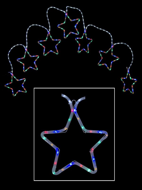 Multi Colour LED Star Chain Rope Light Silhouette - 3m — image 2