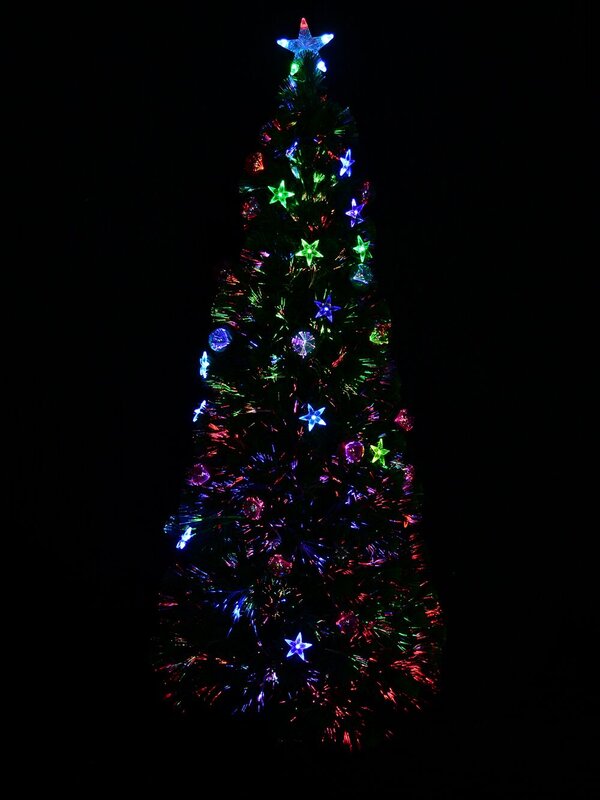 Multi Colour LED Star Decorations, Baubles & Fibre Optic Christmas Tree - 1.8m — image 2