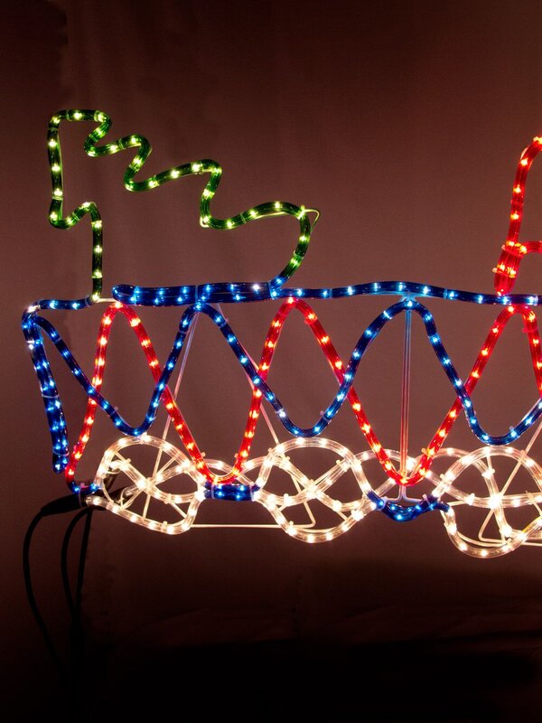 Multi Colour Train & Two Carriages Rope Light Silhouette - 1.8m — image 6