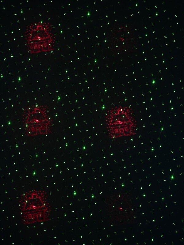 Multi Point Red & Green Christmas Pattern Garden Laser Light - 12m x 12m