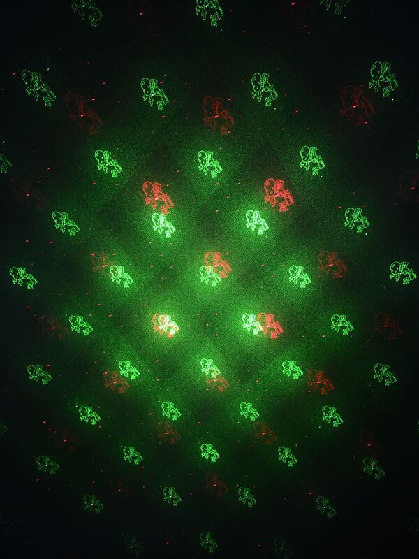 Multi Point Red & Green Christmas Pattern Garden Laser Light - 12m x 12m