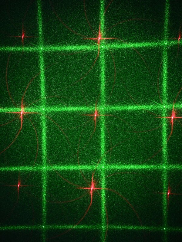 Multi Point Red & Green Flowers & Dots Pattern Garden Laser Light - 12m x 12m