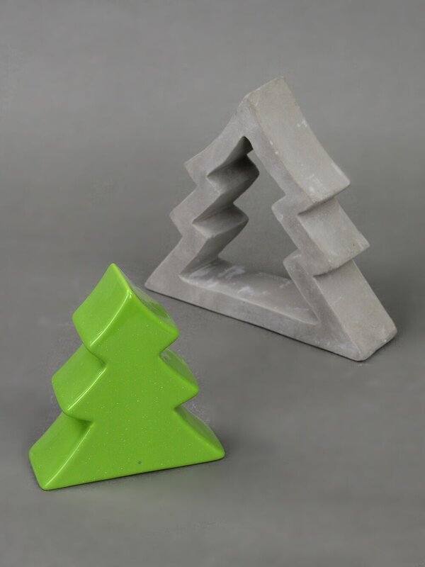 Nested Christmas Tree Concrete Look & Ceramic Christmas Ornament - 18cm — image 2