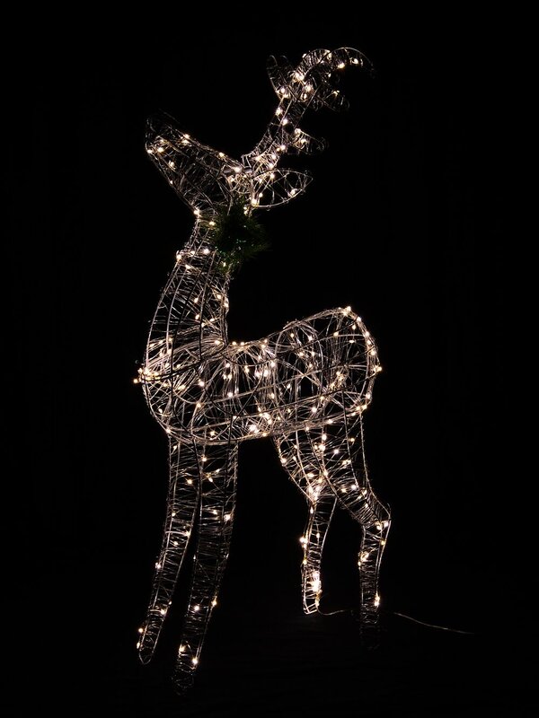 Neutral White LED String Light 3D Reindeer Display - 1.1m — image 2