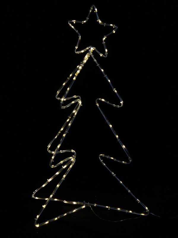 Neutral White LED Tri Fold Christmas Tree Noodle Rope Light Silhouette - 87cm — image 2