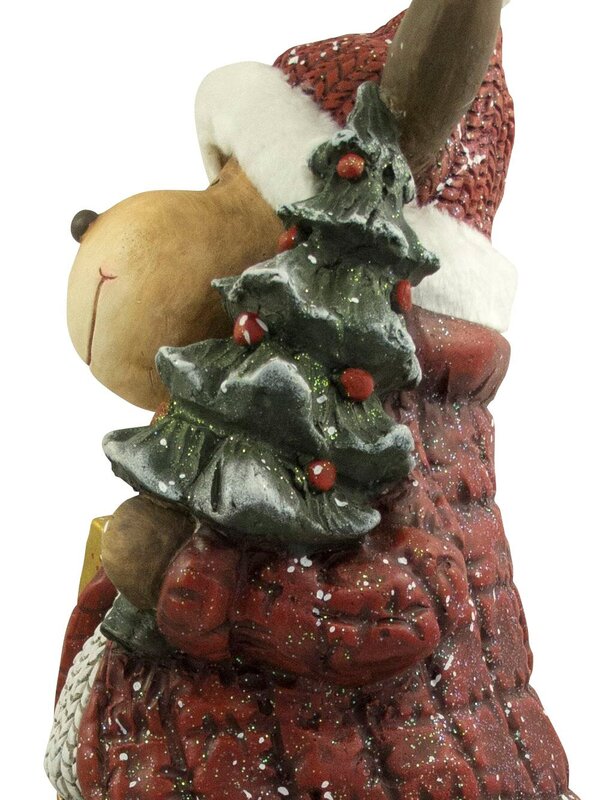 Nordic Resin Reindeer Decor Holding Tree & Gift - 62cm