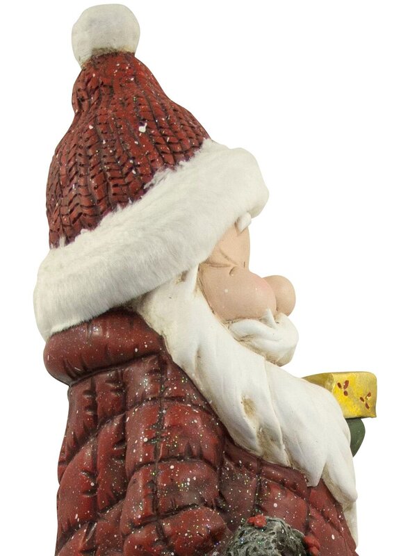 Nordic Resin Santa Holding Wreath & Candy Cane Decor - 63cm — image 6