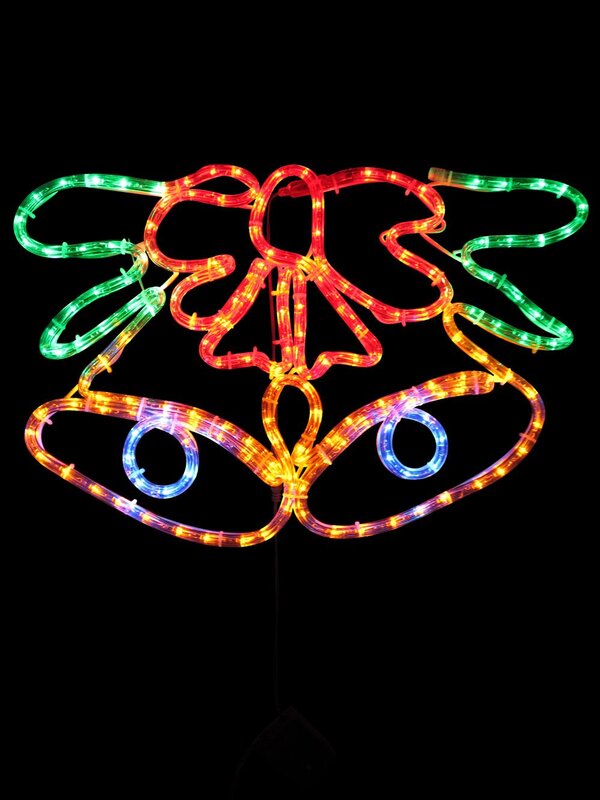 Orange Dual Christmas Bell With Ribbon LED Rope Light Silhouette - 52cm — image 3