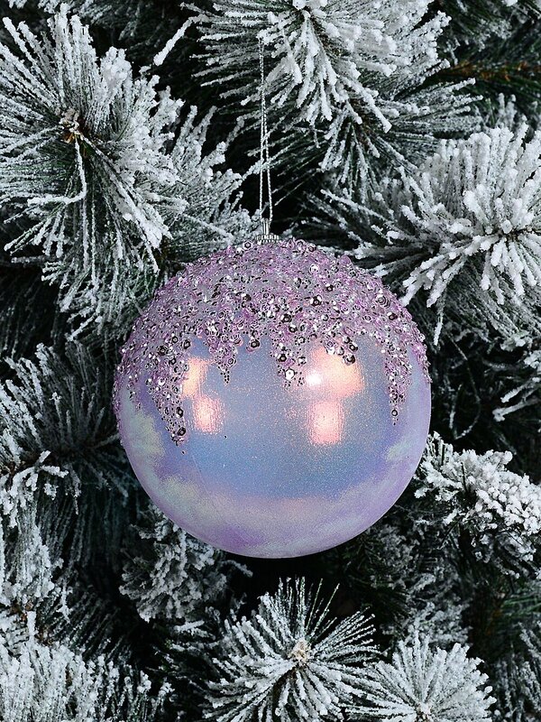 Pink Lustrous Signature Sequin Icicle Bauble | 12cm — image 2