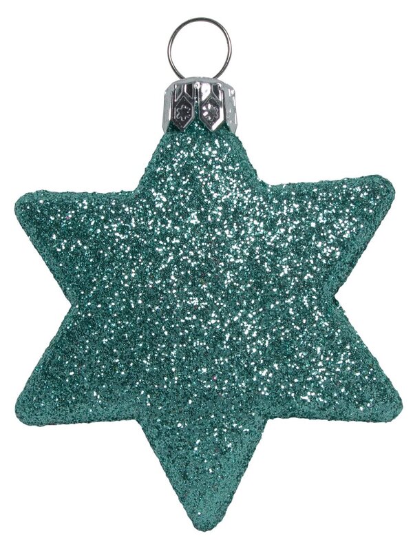 Pink, Peppermint & Gold Glittered Star Decorations - 8 x 65mm — image 5