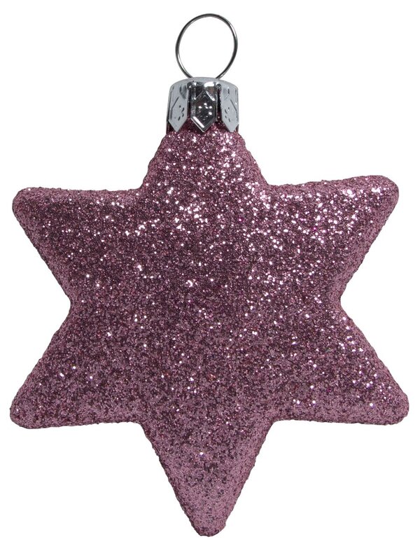 Pink, Peppermint & Gold Glittered Star Decorations - 8 x 65mm — image 3