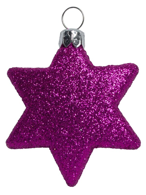 Pink, Peppermint & Gold Glittered Star Decorations - 8 x 65mm — image 2