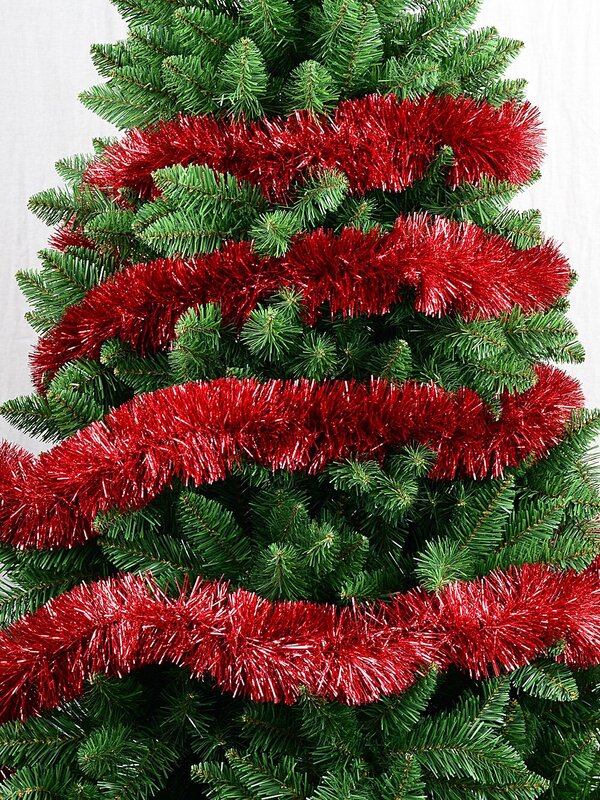 Premium 8ply Red Metallic Fir Christmas Tinsel Garland | 5m x 10cm — image 5